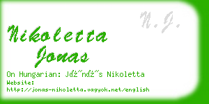 nikoletta jonas business card