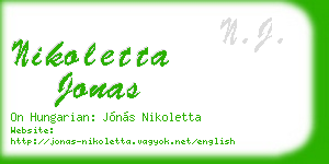 nikoletta jonas business card